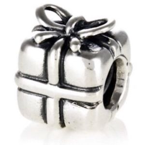 Retired wrapped gift Pandora charm sterling silver